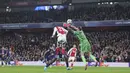 Berkat hasil ini, Arsenal akhirnya meraih kemenangan pertama mereka di League Phase Liga Champions musim ini. Sementara itu, PSG menelan kekalahan setelah menang di laga pertama. (AP Photo/Alastair Grant)