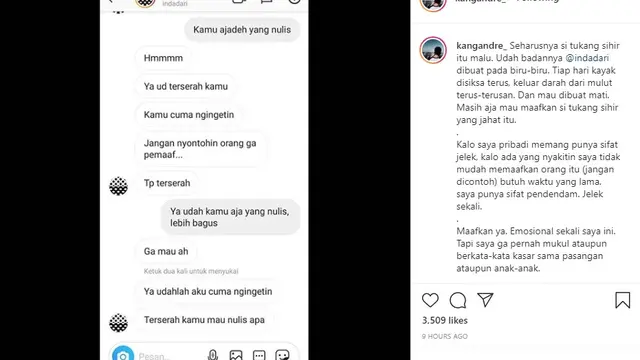 Indadari (Foto: Instagram/@kangandre_)