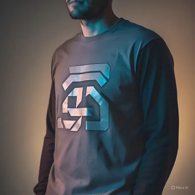 Kaos Lengan Panjang 3D Embossed