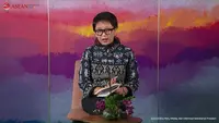 Pernyataan pers Menteri Luar Negeri Retno Marsudi terkait pertemuan bilateral yang dilakukan Presiden Jokowi dengan empat negara di sela-sela kegiatan KTT ke-42 ASEAN 2023 di Labuan Bajo, NTT. (Liputan6/Benedikta Miranti)