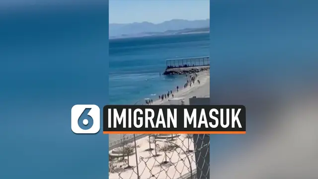 VIDEO: Ribuan Imigran asal Maroko Masuki Perbatasan Spanyol