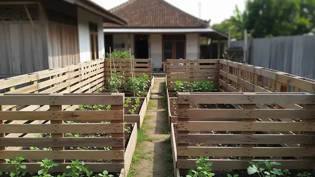 Barang Bekas yang Bisa Jadi Pembatas Bedeng Kebun Model Kayu Bekas Palet