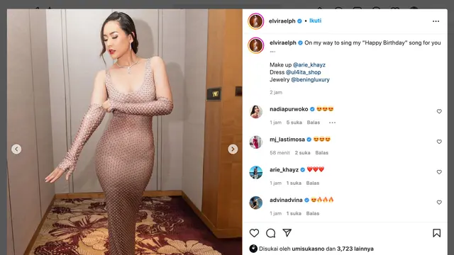 Unggahan Elvira Devinamira. (Foto: Dok. Instagram terverifikasi @elviraelph)