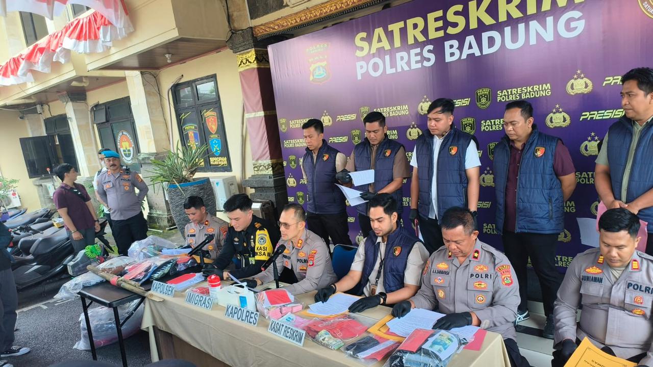 Polres Badung konferensi pers (merdeka.com/Kadafi).