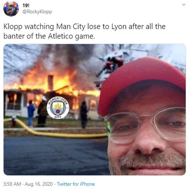 Meme Kekalahan Manchester City. (Twitter)