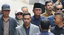 Panji Gumilang tiba di gedung Bareskrim, Jakarta Selatan, sekitar pukul 13.50 WIB, Senin (3/7/2023). (Liputan6.com/Herman Zakharia)