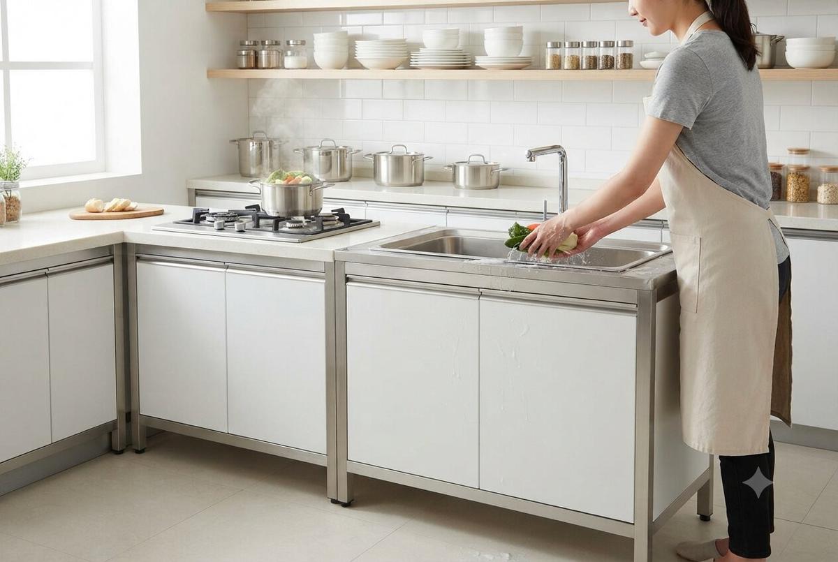 Model Dapur yang Tetap Bersih Meski Sering Terkena Cipratan Air
