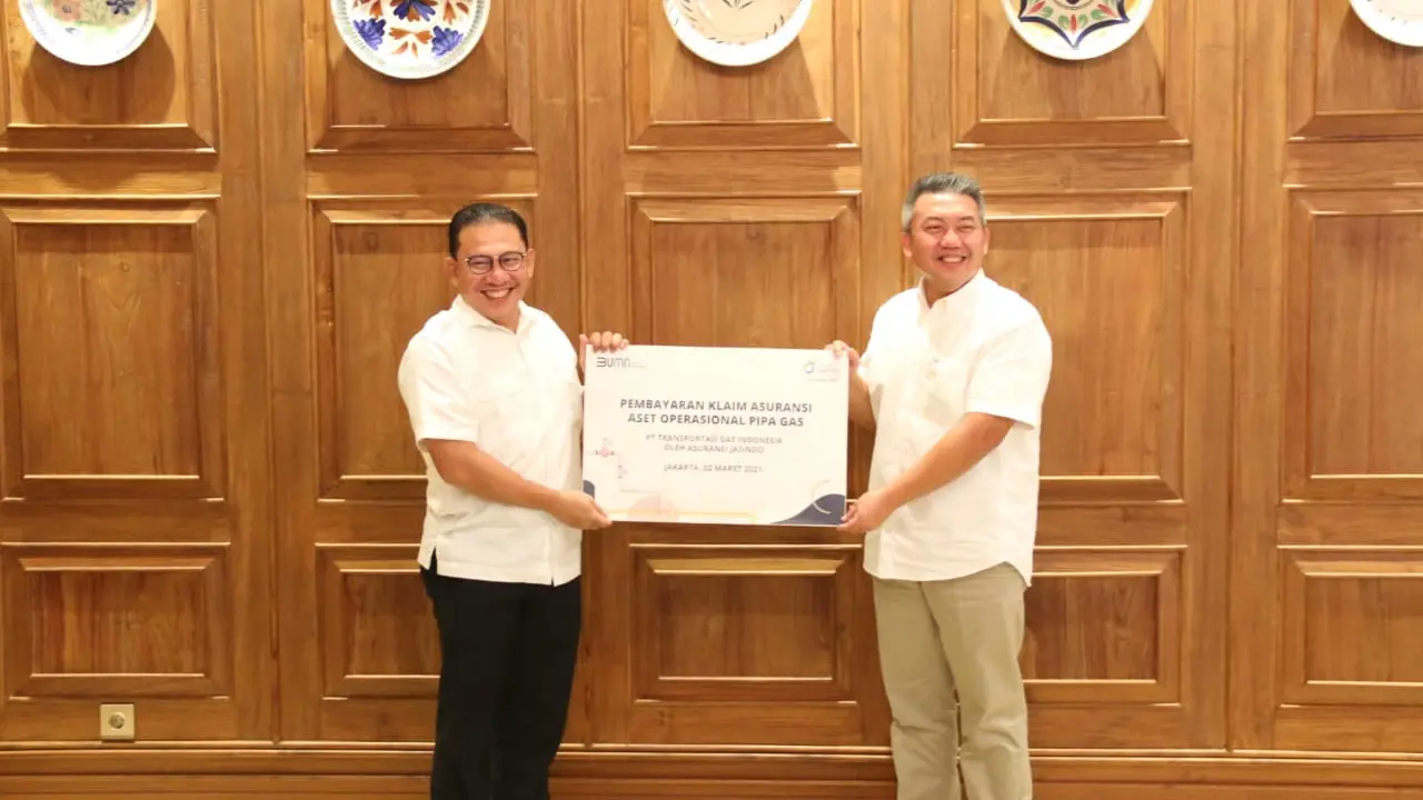 Asuransi Jasindo baru saja menyelesaikan pembayaran Klaim Asuransi kepada PT Trasportasi Gas Indonesia (Transgasindo)