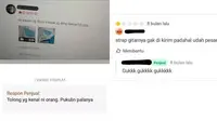 Balasan penjual di kolom ulasan toko online (sumber: Twitter/Rienir123)