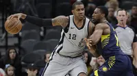 Bintang Spurs LaMarcus Aldridge tak berkutik saat melawan Pacers (AP)