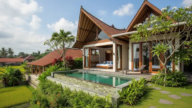 8 Inspirasi Desain Rumah Kampung Modern Plus Kolam Renang Ukuran 2x3 Meter