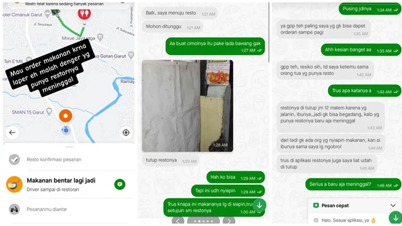 Viral Kisah Wanita Pesan Makanan Online Tapi Warung Sudah Tutup, Bikin Merinding