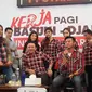 Pemilik Kaskus Andrew Darwis bersama beberapa artis datamgi Rumah Lembang beri dukungan untuk Ahok (Liputan6/Delvira Chaerani Hutabarat)