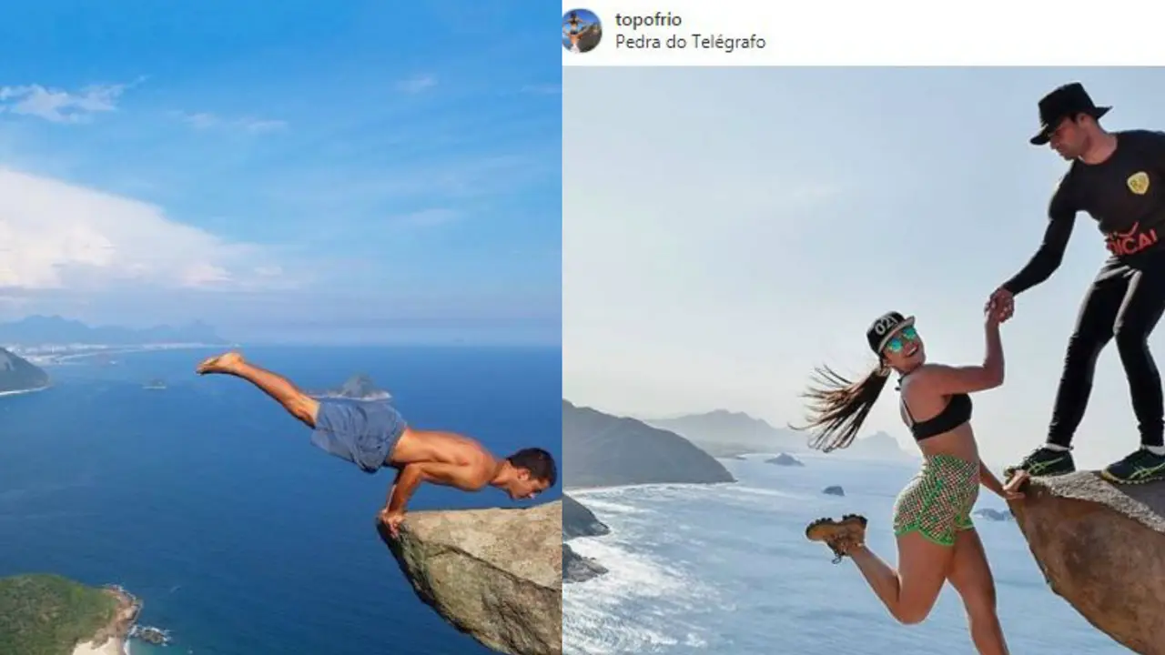 Foto ekstrem yang ternyata tipuan. (Instagram/@topofrio)