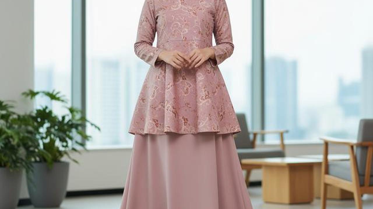 7 Model Gamis Kombinasi Atas Batik Bawah Polos dengan Warna yang Cocok untuk Semua Skin Tone