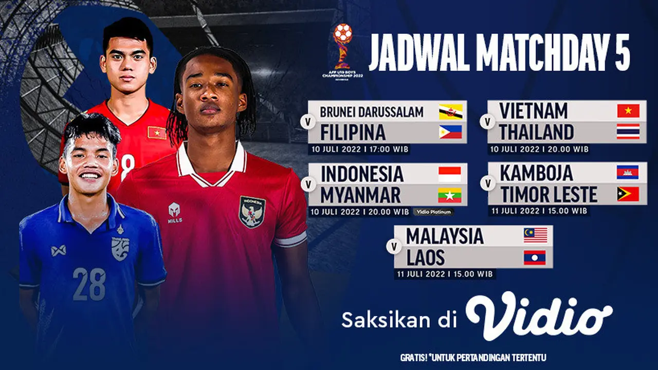 Jadwal dan Siaran Langsung Piala AFF U-19 2022 di Vidio 9-10 Juli : Persaingan Tim A dan B