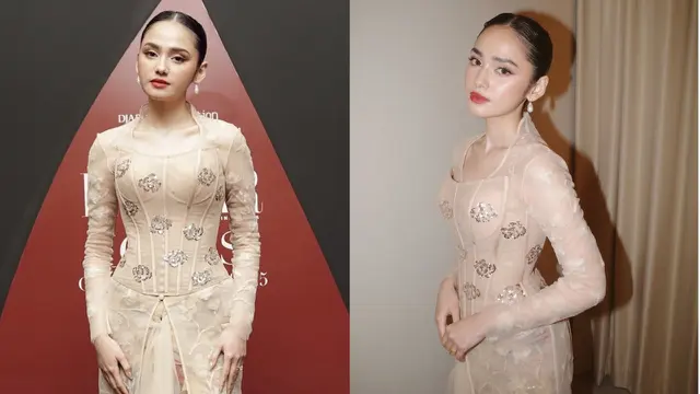 Model Kebaya Syifa Hadju dengan Detail Korset yang Bikin Ramping