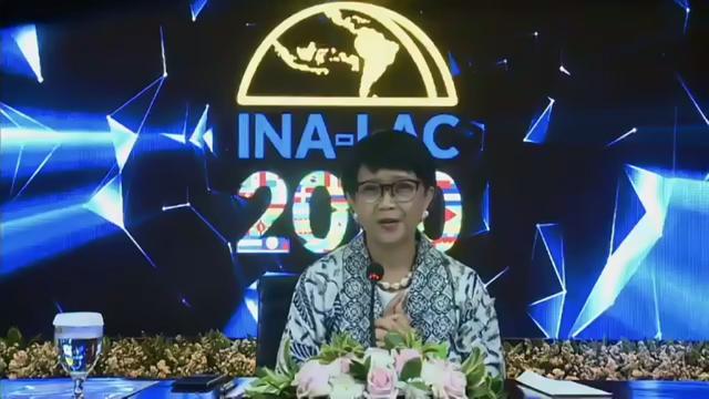Menteri Luar Negeri Retno Marsudi dalam INA-LAC Business Forum 2020.