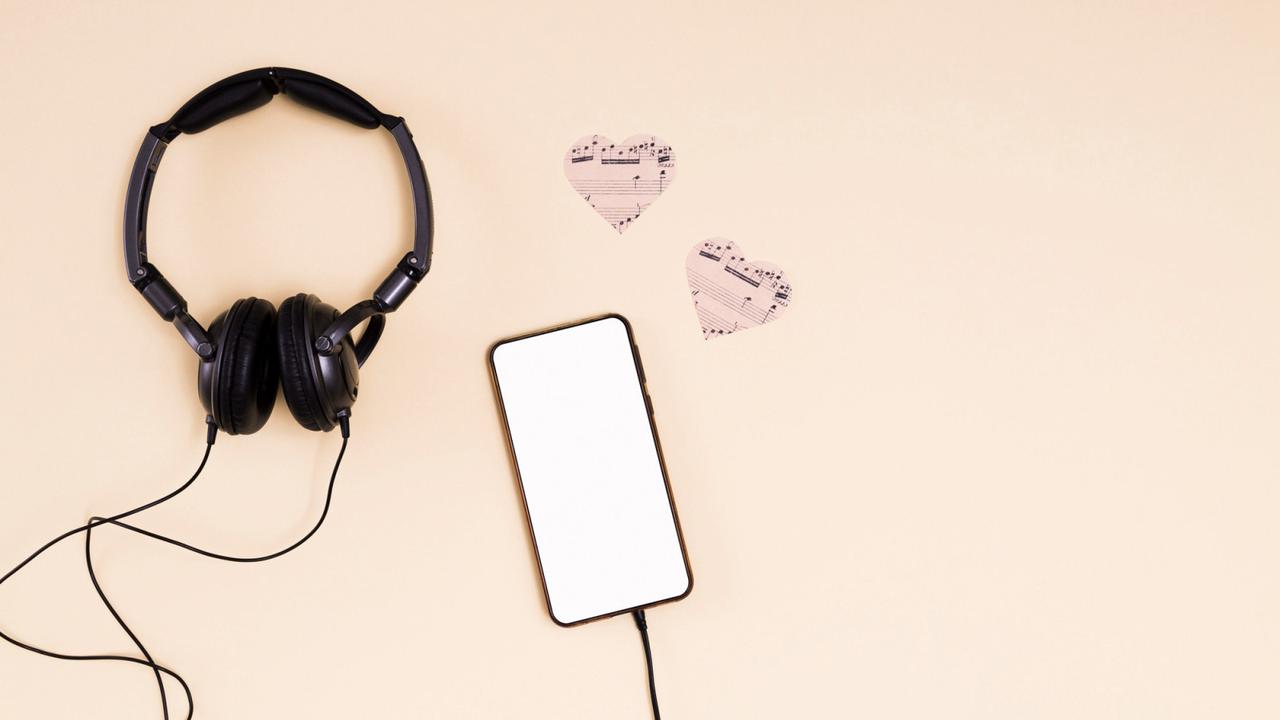 Ilustrasi mendengarkan musik, lagu