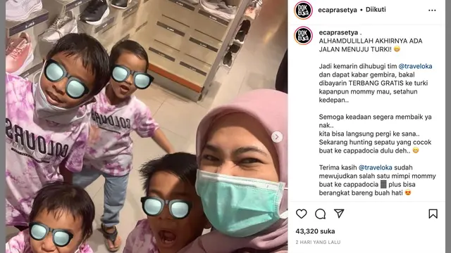 Unggahan Eca Prasetya alias Mommy ASF. (Foto: Dok. Instagram @ecaprasetya)