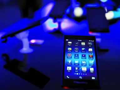 Selasa 13 Mei 2014, BlackBerry meluncurkan smartphone terbaru, Z3 atau yang dikenal dengan BlackBerry Jakarta. (REUTERS/Beawiharta)