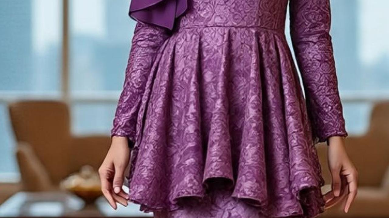 Ilustrasi Gamis Brokat Kombinasi Batik Terbaru