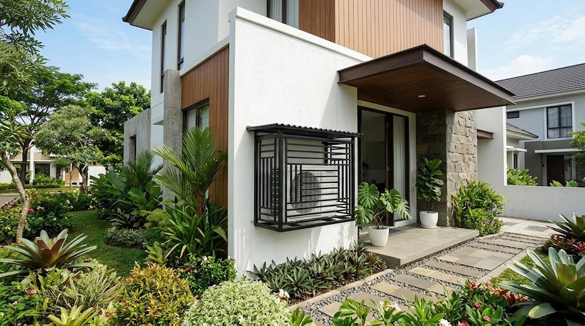 Rak Pelindung AC Outdoor yang Cantik (AI Generated)