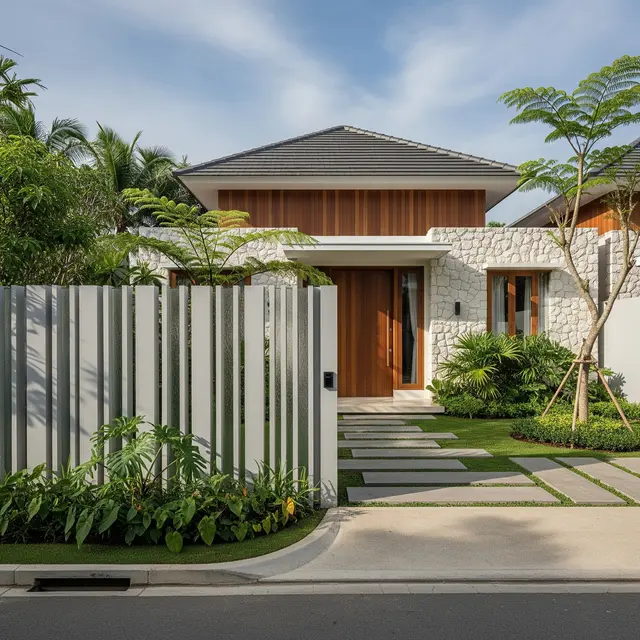 9 Model Pagar Tembok Minimalis Motif Garis Vertikal, Solusi Keamanan Modern Hunian