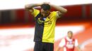 Watford - The Hornets itu menjadi salah satu tim yang harus turun kasta ke Divisi Championship musim depan. Watford finis di peringkat ke-19 klasemen Liga Inggris dengan hanya mampu meraih 34 poin dari 38 laga. (AP/Julian Finney, Pool)