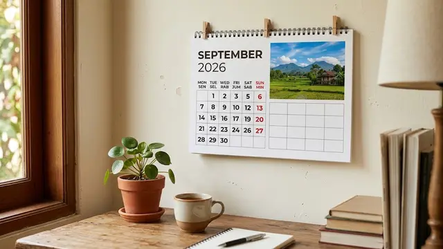 Ilustrasi Kalender September 2026