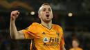 2. Diogo Jota - Penyerang sayap berusia 21 tahun ini sudah jadi incaran sejumlah klub raksasa pada musim 2016/17. Tercatat, Diogo Jota telah menyuumbangkan enam gol dan satu assist dari 25 laganya bersama Wolves. (AFP/Paul Harding)