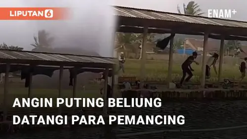 VIDEO: Detik-detik Angin Puting Beliung Datangi Para Pemancing, Warganet Ngakak!