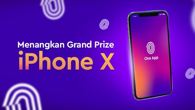 Download Aplikasi One App untuk dapatkan Iphone X.