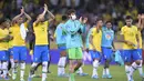 <p>Brasil merupakan pemegang gelar juara Piala Dunia terbanyak yakni lima kali. Bermaterikan pemain berkelas maka tak mengherankan jika harga total skuad Tim Samba mencapai 850 juta euro atau setara dengan Rp13,3 miliar. (AFP/Dauglas Magno)</p>