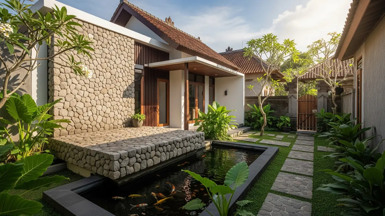Gambar Rumah Minimalis Desa dengan Halaman Kecil tapi Terlihat Eksklusif/Gemini AI