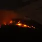 Gunung Ile Lewotolok di Kabupaten Lembata, Provinsi Nusa Tenggara Timur (NTT) kembali erupsi dan disertai lontaran material pijar,membakar vegetasi hutan di bagian Selatan -Barat Daya. (Foto Istimewah)
