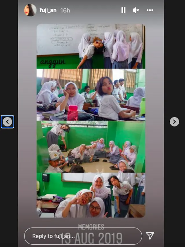Fuji Bagikan Potret Lawas Saat Masih Sekolah