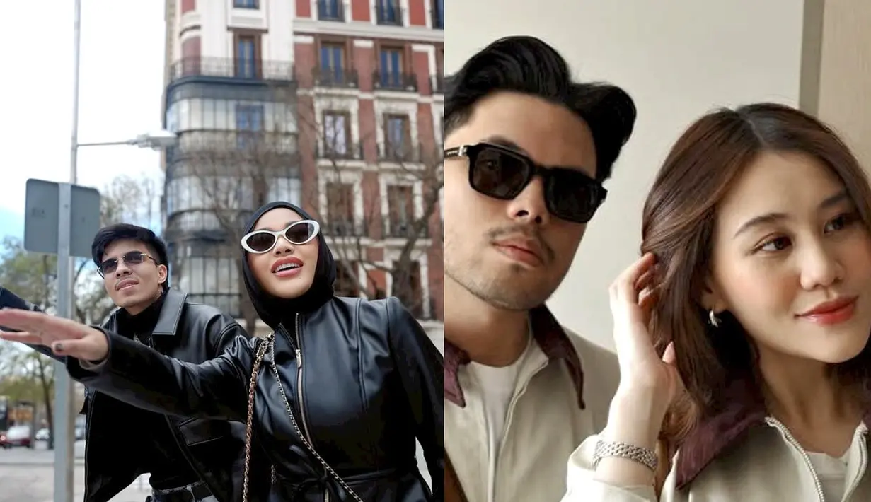 Dua pasutri Atta Halilintar-Aurel Hermansyah dan Thariq Halilintar-Aaliyah Massaid tengah menikmati momen liburan di Spanyol. [@aurelie.hermansyah].
