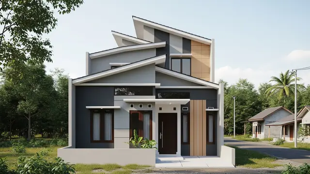 Desain Atap Miring Bertingkat dengan Ruang Multifungsi