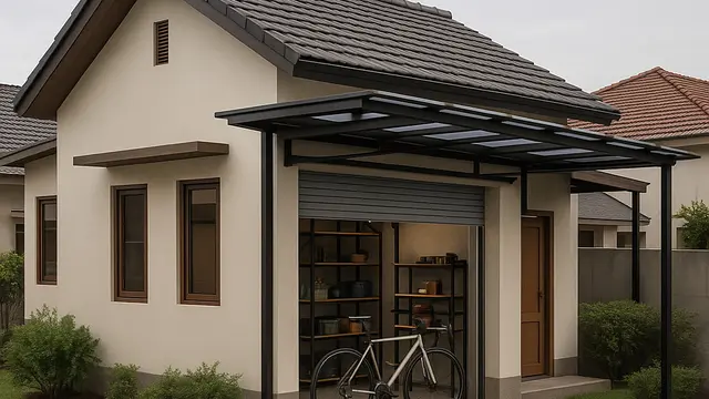 Model Rumah Sederhana Dilengkapi dengan Bengkel