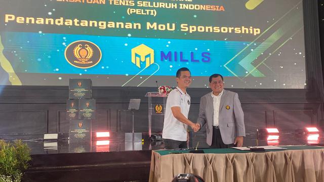 Pelti menggandeng Mills untuk perlengkapan tanding atlet tenis Indonesia selama dua tahun ke depan.