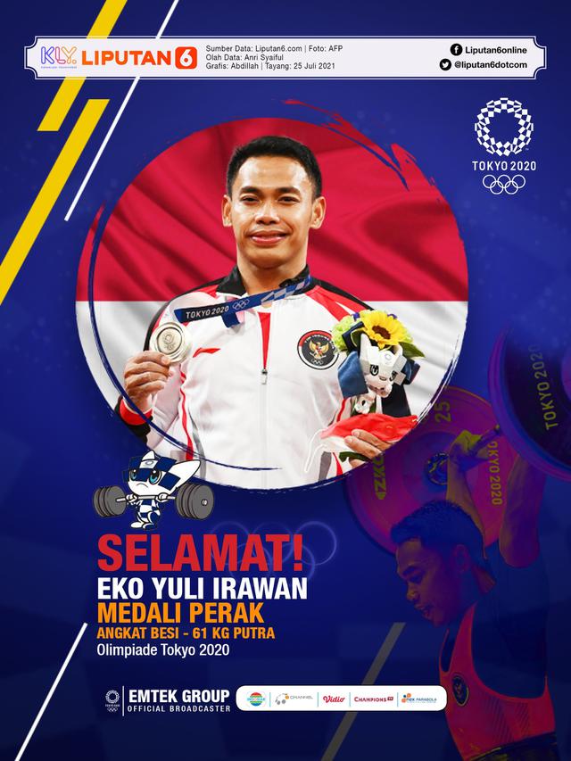 Infografis Eko Yuli Irawan Peraih Medali Perak Pertama Indonesia di Olimpiade Tokyo. (Liputan6.com/Abdillah)