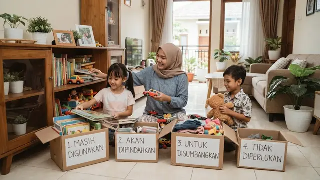 Cara membuat rumah terlihat mahal dengan budget kecil dan cocok untuk isi waktu luang saat weekend bersama anak model merapikan barang