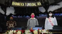 Ketua DPR RI Puan Maharani saat mengikuti glaid kotor sidang tahunan MPR di Kompleks DPR/MPR Senayan. Jakarta. (Istimewa)