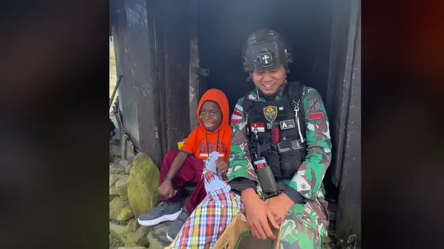 Viral Sosok Melson Anak Papua Kesayangan Prajurit TNI, Pergi Sekolah Dikawal bak Cucu Presiden