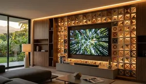 7 Inspirasi Dinding TV dengan Kombinasi Roster dan Lampu LED, Transformasi Ruang Keluarga