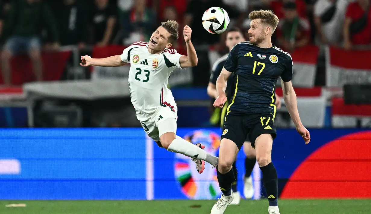 Kemenangan Hongaria hadir melalui gol dramatis Kevin Csoboth pada menit ke-90+10.  (Kain COFFRINI/AFP)