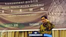 Menteri Agraria dan Tata Ruang, Ferry Mursidan Baldan memberi sambutan saat pameran pertanahan di Senayan, Jakarta, Jumat (6/11). Pameran ini digelar dalam perayaan hari Agraria dan Tata Ruang hingga 8 November mendatang.  (Liputan6.com/Helmi Afandi)