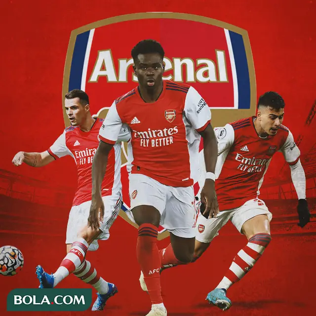 Arsenal - Granit Xhaka, Bukayo Saka, Gabriel Martinelli