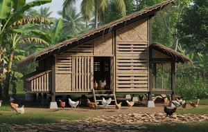 Desain kandang ayam kampung modern tapi tetap natural dan tradisional. [Foto: Gemini]